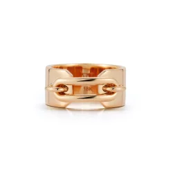 MORRELL 18K GOLD ELONGATED OVAL LINK CUFF RING