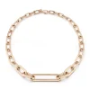 MORRELL 18K GOLD GRADUATING CHAIN LINK NECKLACE WITH ELONGATED LINK