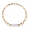 MORRELL 18K GOLD GRADUATING CHAIN NECKLACE WITH ELONGATED DIAMOND LINK