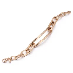 MORRELL 18K GOLD GRADUATING CHAIN LINK BRACELET WITH ELONGATED LINK