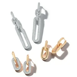 MORRELL 18K WHITE GOLD AND ALL DIAMOND DROP EARRINGS