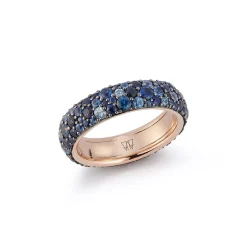 OC X WF 18K GOLD AND BLUE SAPPHIRE BAND RING