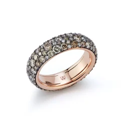 OC X WF 18K GOLD AND CHAMPAGNE DIAMOND BAND RING