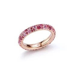 OC X WF 18K GOLD AND PINK SAPPHIRE BAND RING