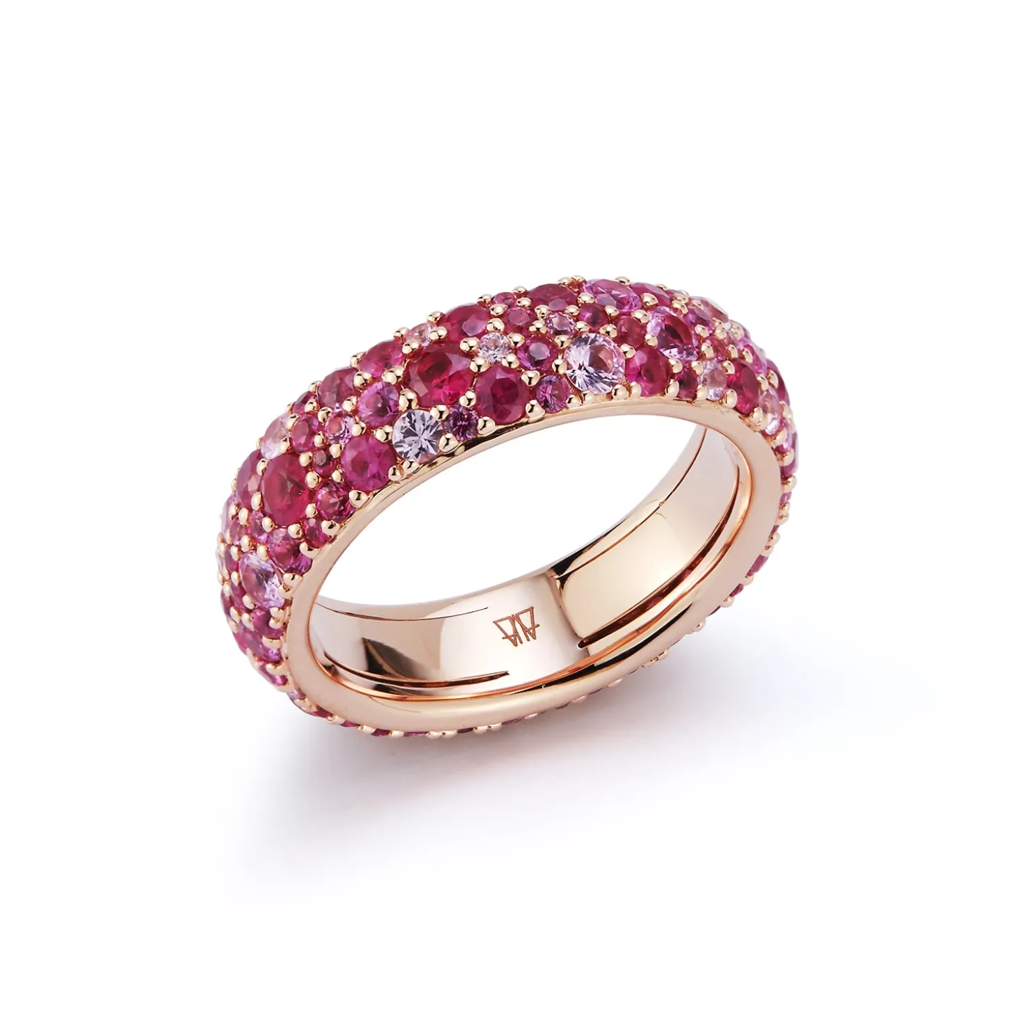 OC X WF 18K GOLD AND PINK SAPPHIRE BAND RING
