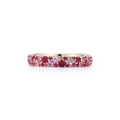 OC X WF 18K GOLD AND PINK SAPPHIRE BAND RING