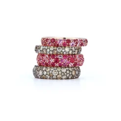OC X WF 18K GOLD AND PINK SAPPHIRE BAND RING