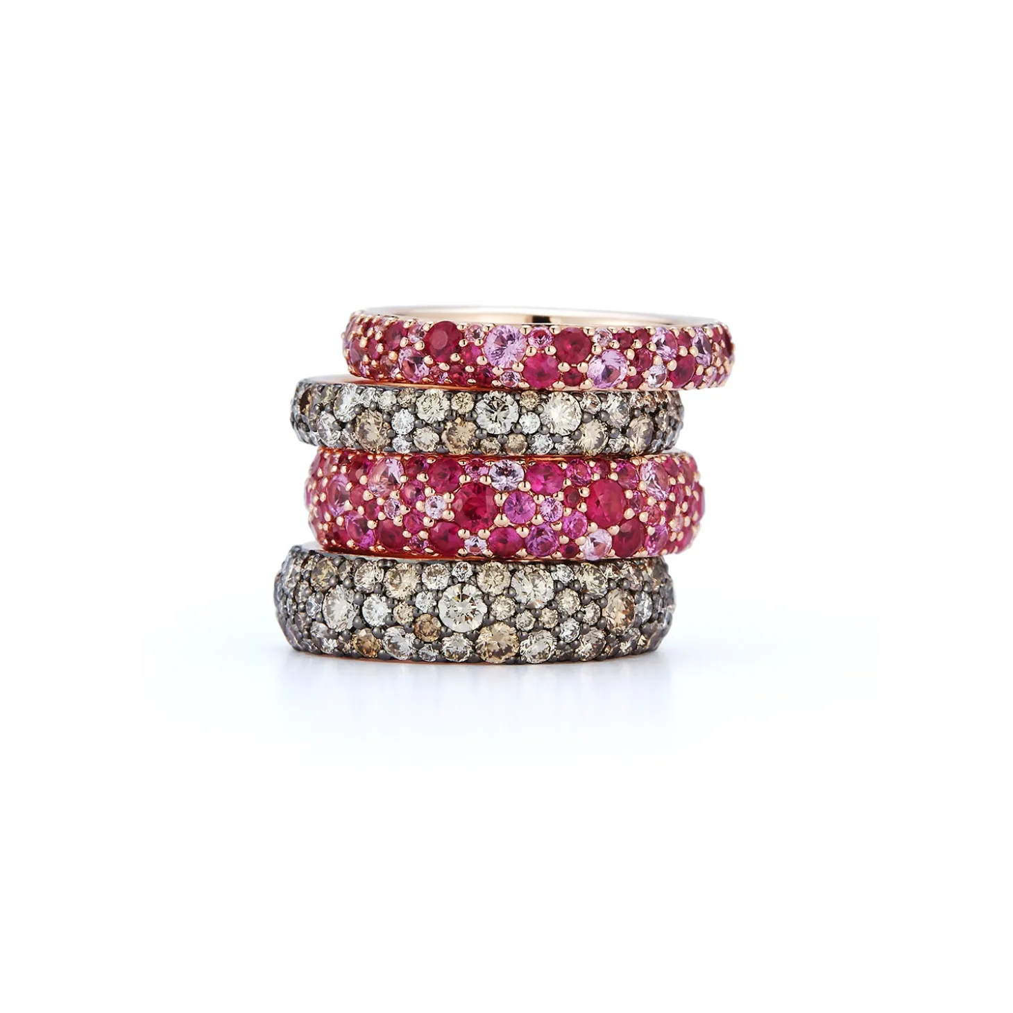 OC X WF 18K GOLD AND PINK SAPPHIRE BAND RING