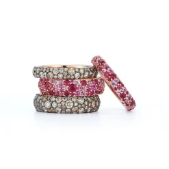 OC X WF 18K GOLD AND PINK SAPPHIRE BAND RING
