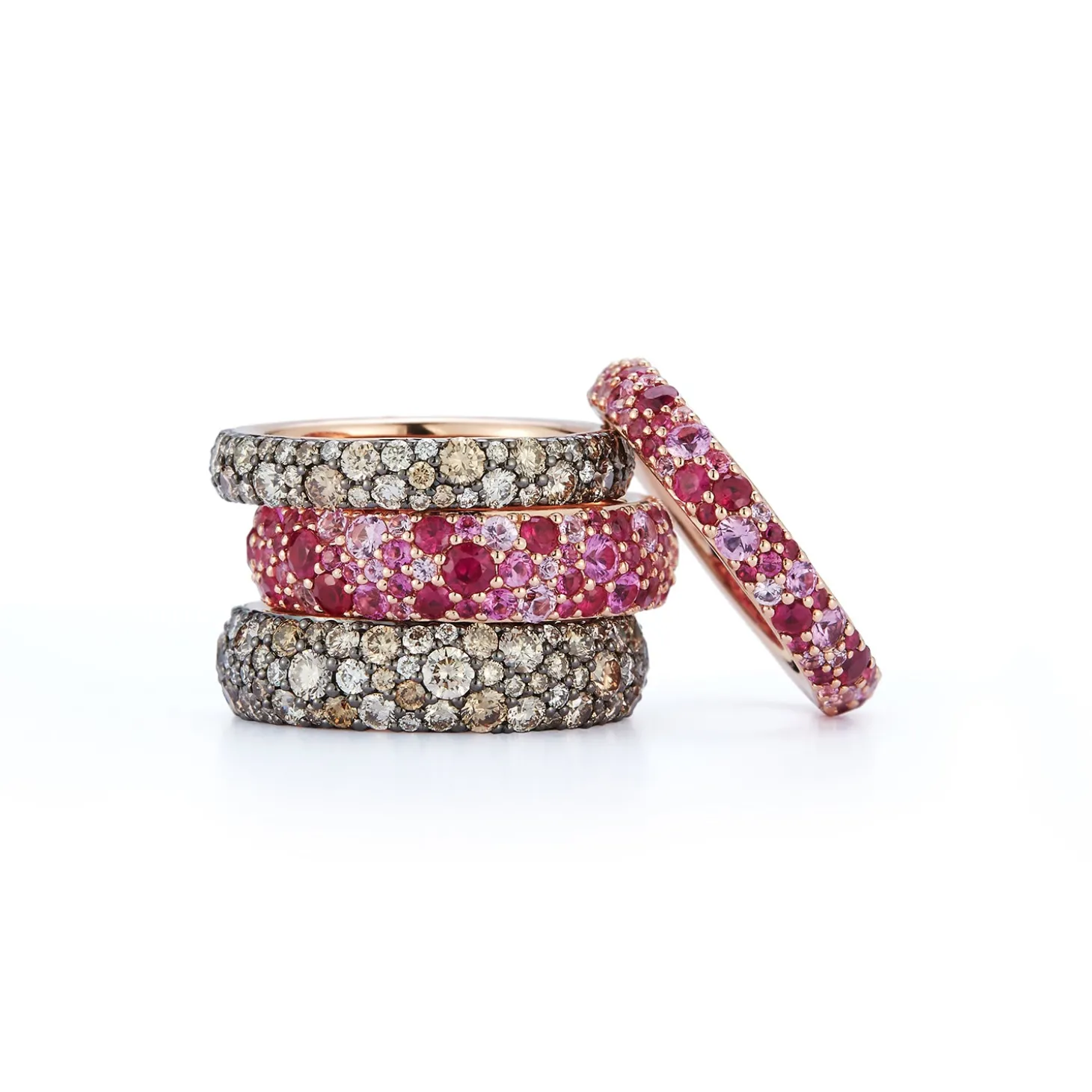 OC X WF 18K GOLD AND PINK SAPPHIRE BAND RING