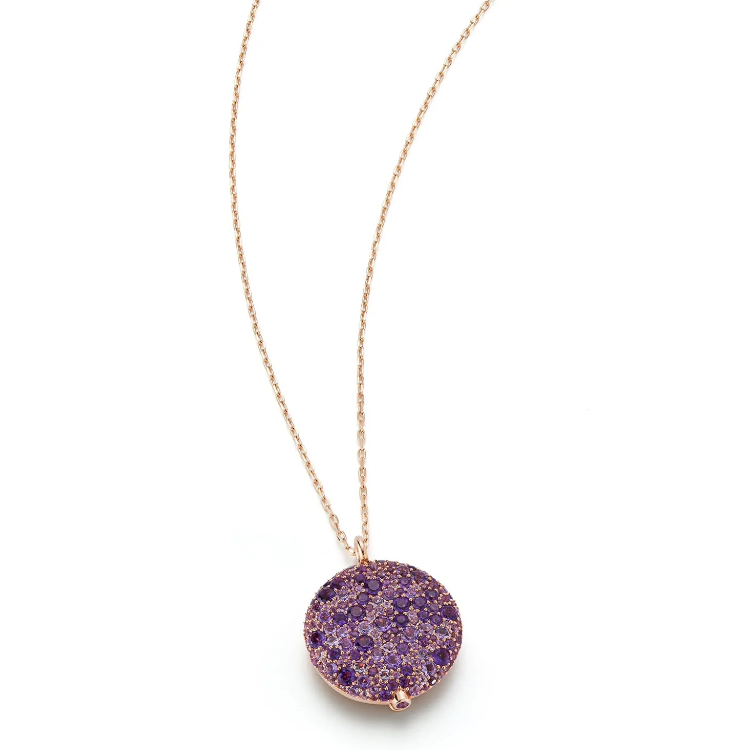 OC X WF 18K LARGE AMETHYST PEBBLE LOCKET