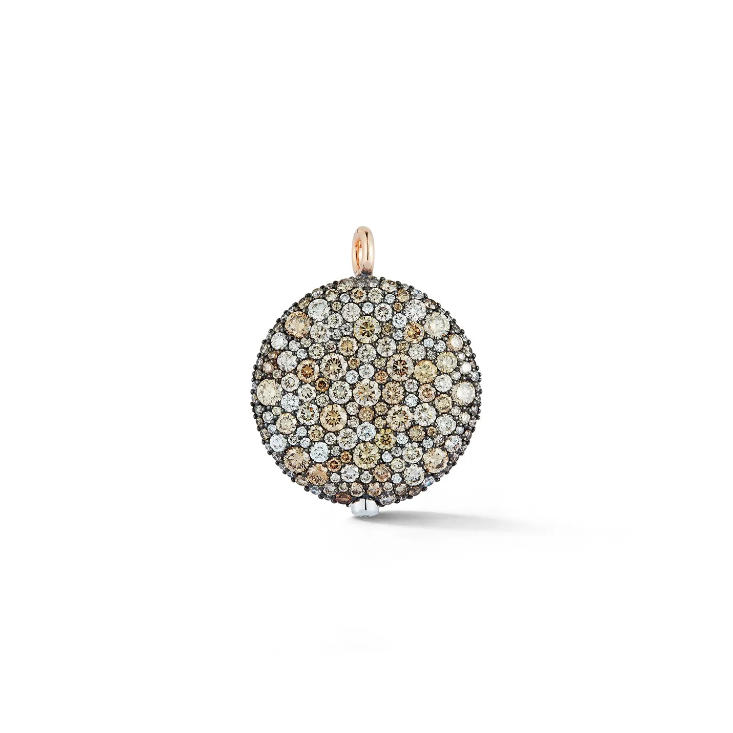 OC X WF 18K LARGE CHAMPAGNE DIAMOND PEBBLE LOCKET