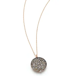 OC X WF 18K LARGE CHAMPAGNE DIAMOND PEBBLE LOCKET
