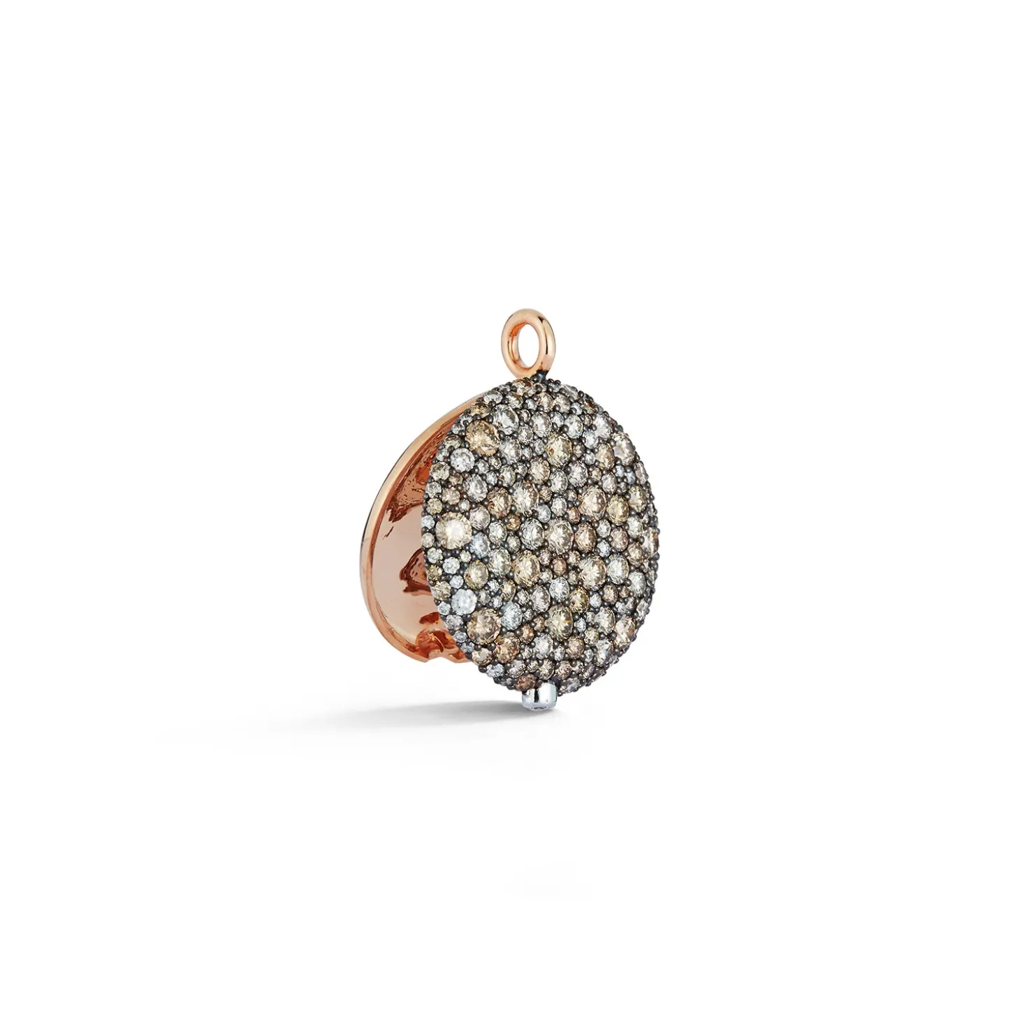 OC X WF 18K LARGE CHAMPAGNE DIAMOND PEBBLE LOCKET