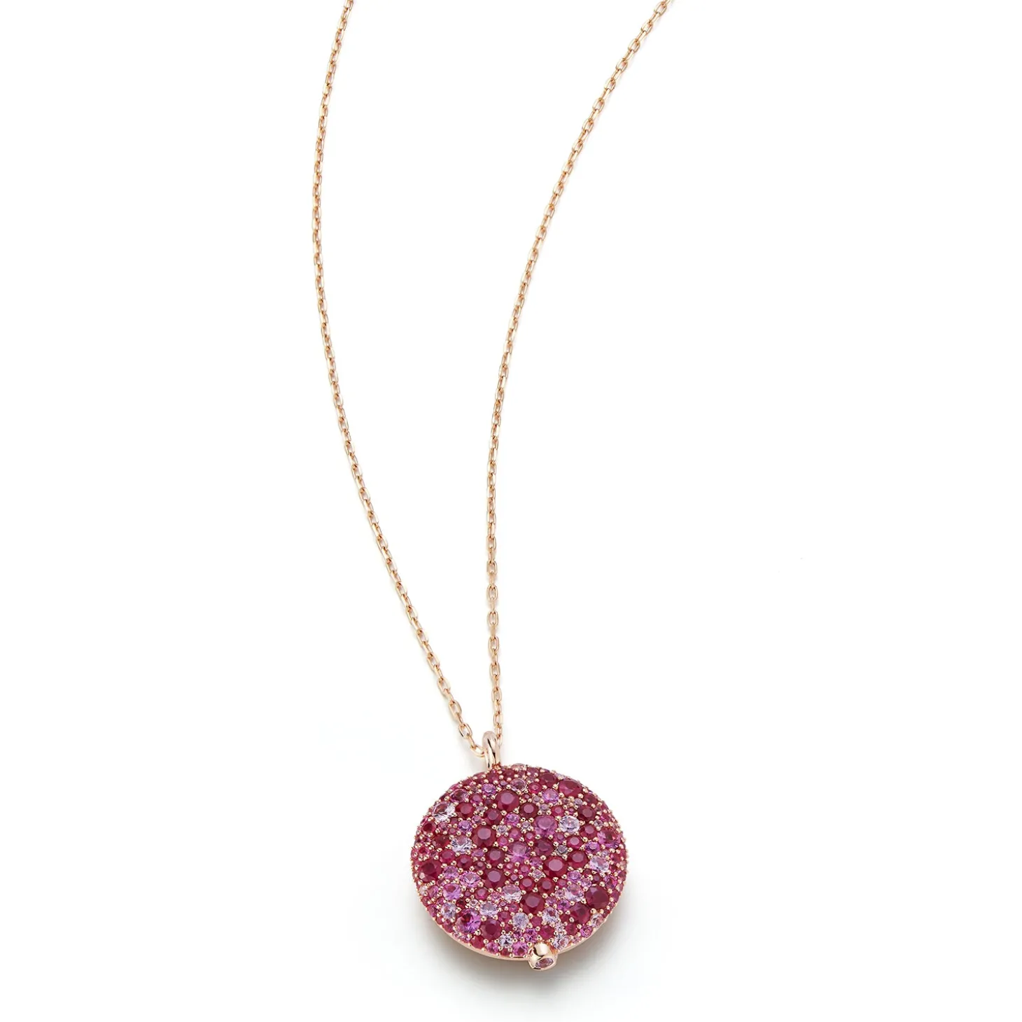 OC X WF 18K LARGE PINK SAPPHIRE PEBBLE LOCKET