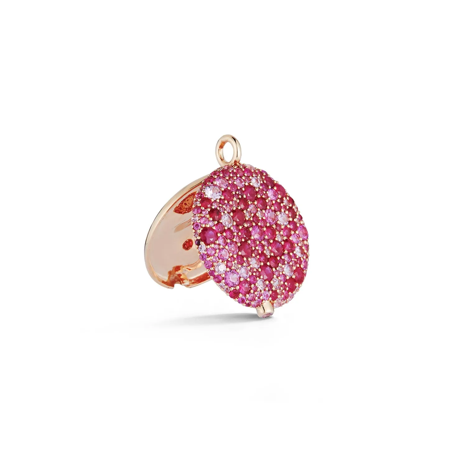 OC X WF 18K LARGE PINK SAPPHIRE PEBBLE LOCKET