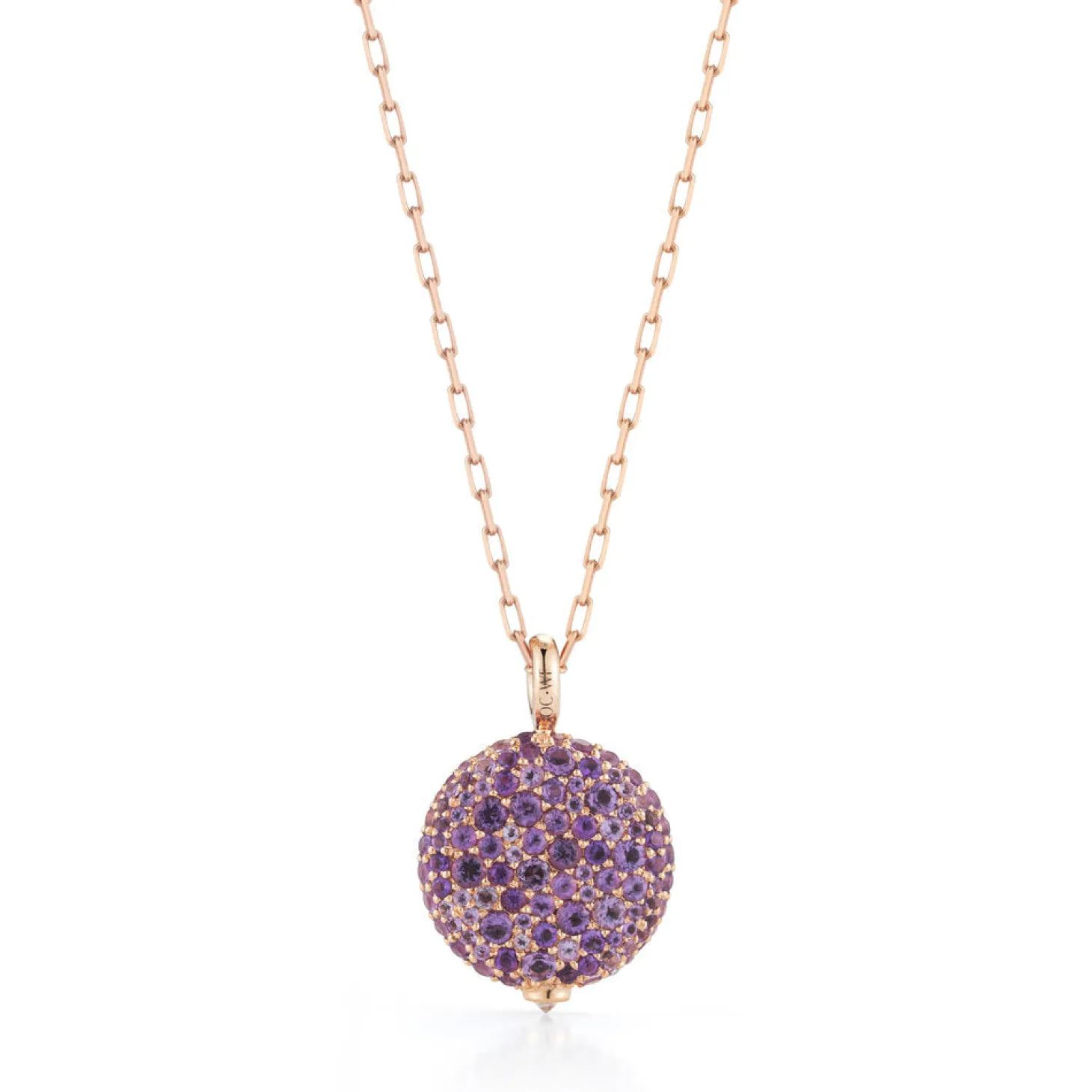 OC X WF 18K MEDIUM AMETHYST PEBBLE LOCKET