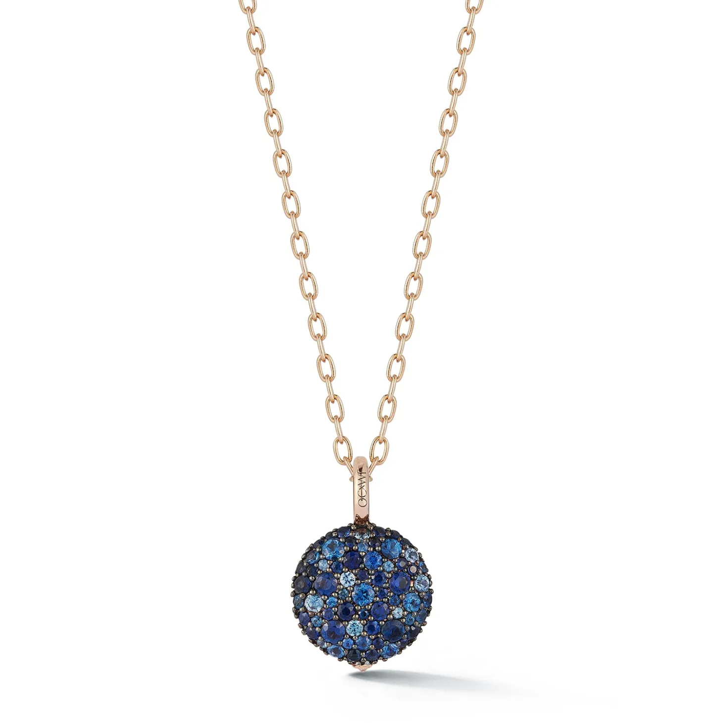 OC X WF 18K MEDIUM BLUE SAPPHIRE PEBBLE LOCKET