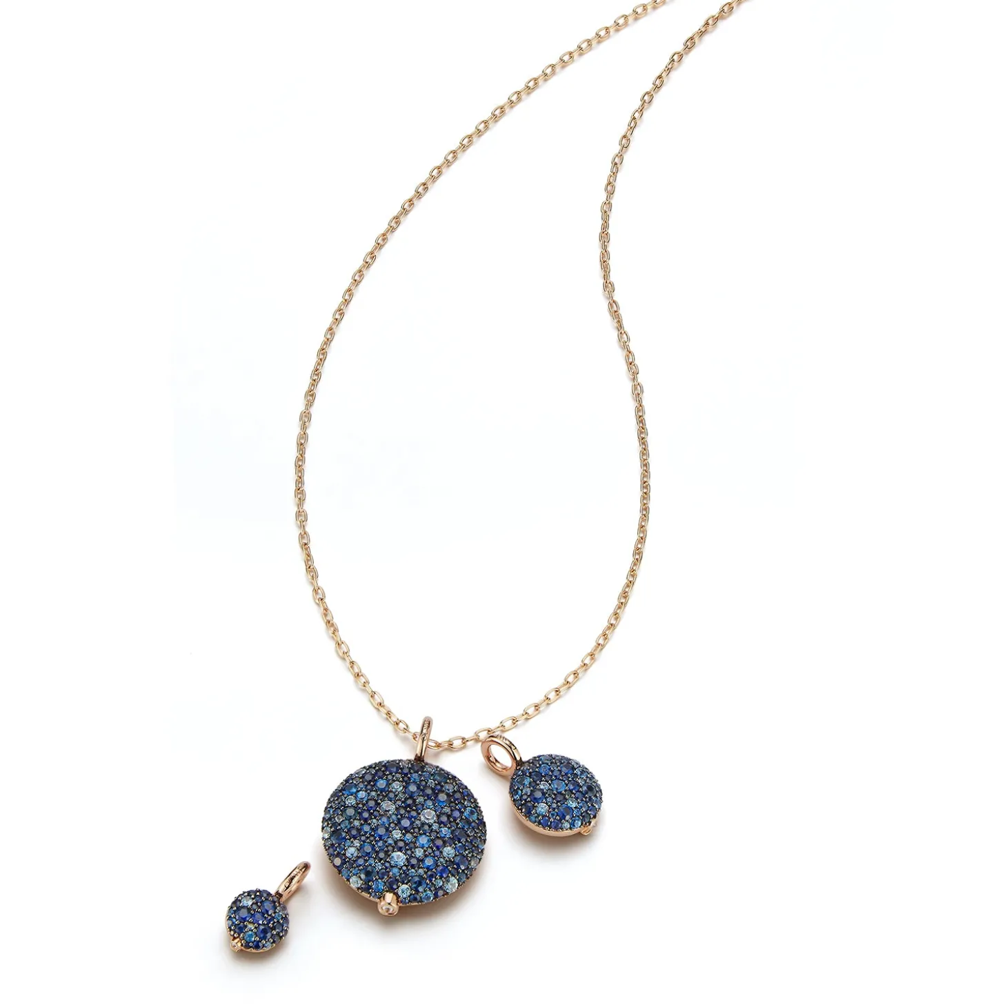 OC X WF 18K MEDIUM BLUE SAPPHIRE PEBBLE LOCKET
