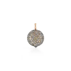 OC X WF 18K MEDIUM CHAMPAGNE DIAMOND PEBBLE LOCKET