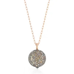 OC X WF 18K MEDIUM CHAMPAGNE DIAMOND PEBBLE LOCKET