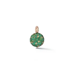 OC X WF 18K MEDIUM GREEN EMERALD AND TSAVORITE PEBBLE LOCKET