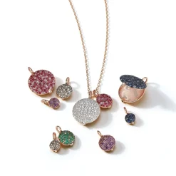 OC X WF 18K MEDIUM GREEN EMERALD AND TSAVORITE PEBBLE LOCKET