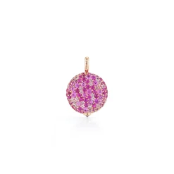 OC X WF 18K MEDIUM PINK SAPPHIRE PEBBLE LOCKET