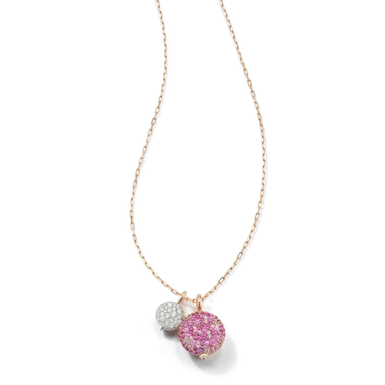 OC X WF 18K MEDIUM PINK SAPPHIRE PEBBLE LOCKET
