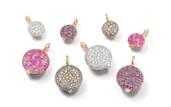 OC X WF 18K MEDIUM PINK SAPPHIRE PEBBLE LOCKET