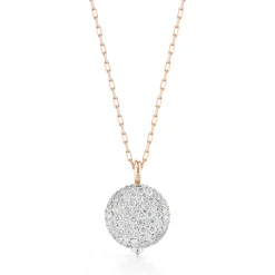OC X WF 18K MEDIUM WHITE DIAMOND PEBBLE LOCKET