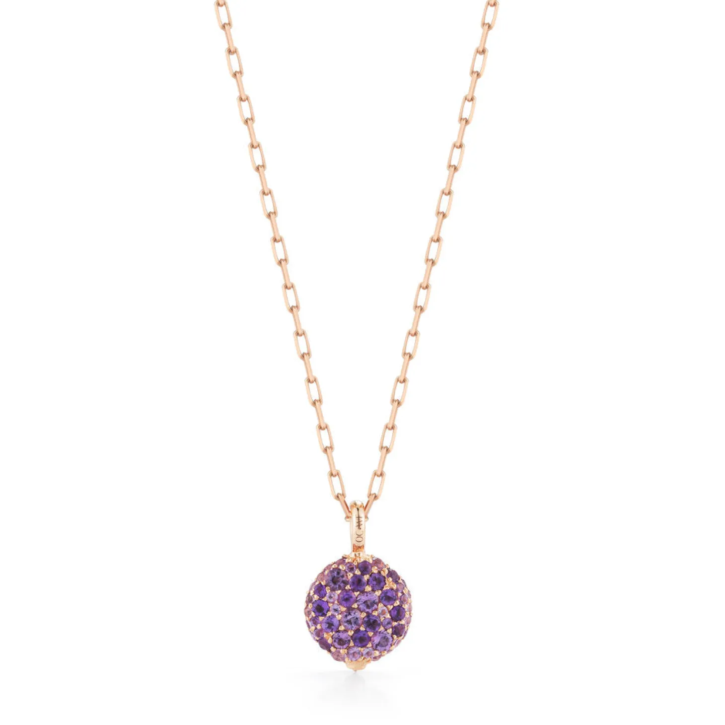 OC X WF 18K SMALL AMETHYST PEBBLE LOCKET