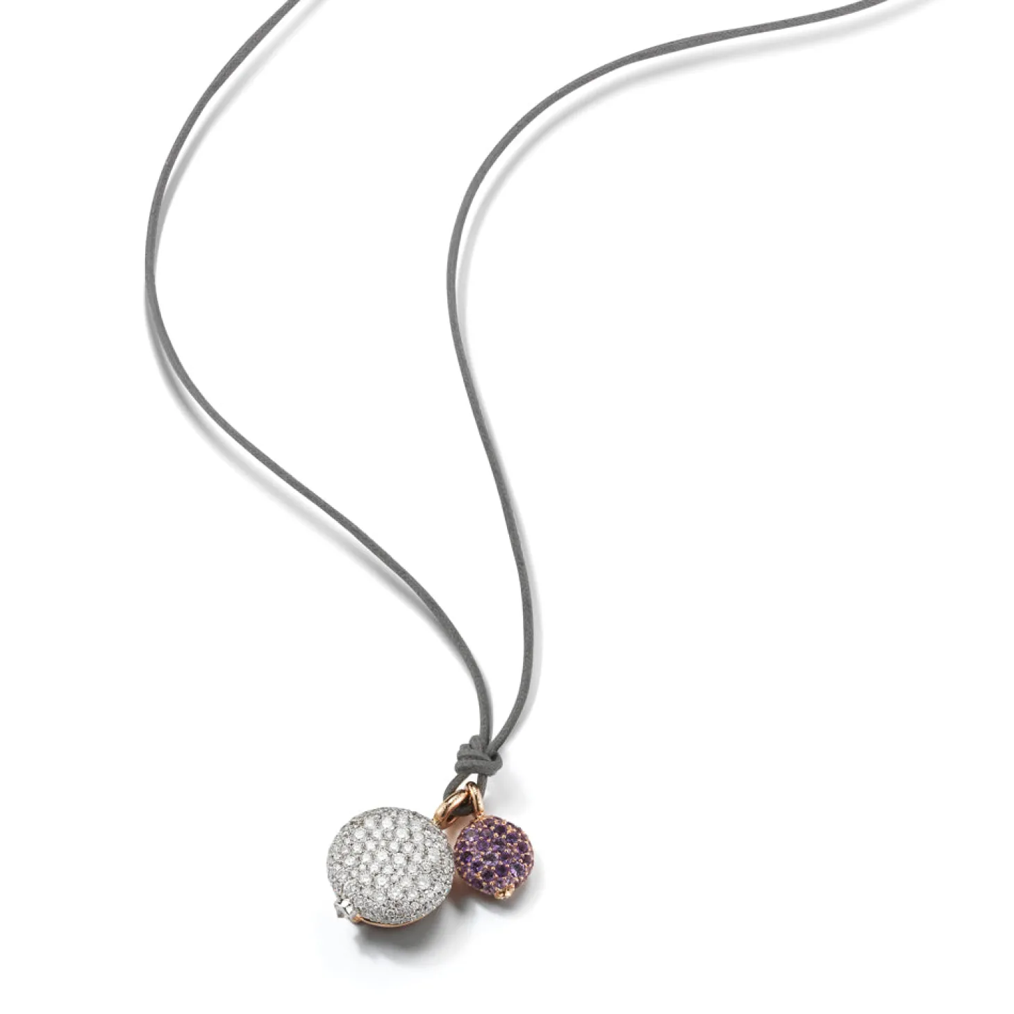 OC X WF 18K SMALL AMETHYST PEBBLE LOCKET