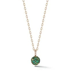 OC X WF 18K SMALL GREEN EMERALD AND TSAVORITE PEBBLE LOCKET