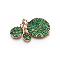 OC X WF 18K SMALL GREEN EMERALD AND TSAVORITE PEBBLE LOCKET
