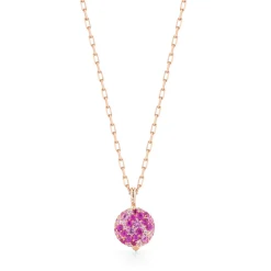OC X WF 18K SMALL PINK SAPPHIRE PEBBLE LOCKET