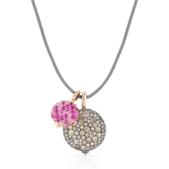 OC X WF 18K SMALL PINK SAPPHIRE PEBBLE LOCKET
