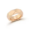 QUENTIN 18K GOLD FACETED HEXAGON PATTERN BAND RING