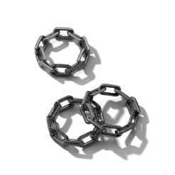 SAXON GUNMETAL STERLING SILVER CHAIN LINK RING