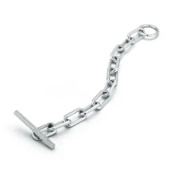 SAXON JUMBO 18K CHAIN LINK DIAMOND TOGGLE BRACELET