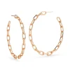 SAXON 18K 2" CHAIN LINK HOOP EARRINGS