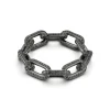 SAXON 18K BLACK GOLD ALL BLACK DIAMOND LARGE CHAIN LINK RING