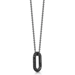 SAXON 18K BLACK GOLD AND BLACK DIAMOND LINK NECKLACE