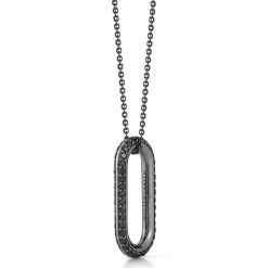 SAXON 18K BLACK GOLD AND BLACK DIAMOND JUMBO LINK NECKLACE