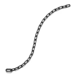 SAXON 18K BLACK GOLD CHAIN LINK BRACELET WITH ELONGATED BLACK DIAMOND CLASP
