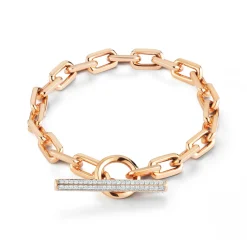 SAXON 18K DIAMOND TOGGLE CHAIN LINK BRACELET