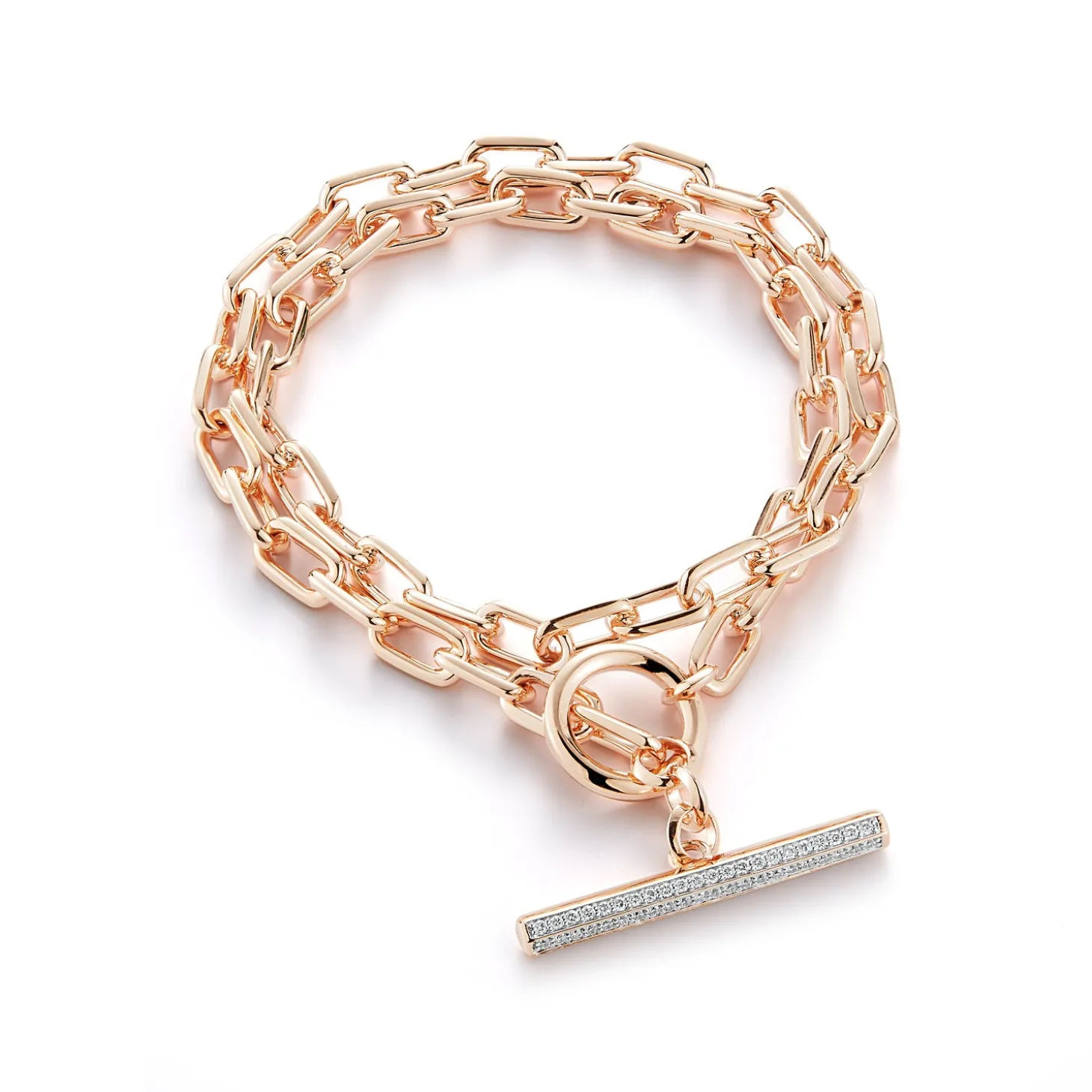 SAXON 18K DOUBLE WRAP CHAIN LINK u0026 DIAMOND BAR TOGGLE BRACELET