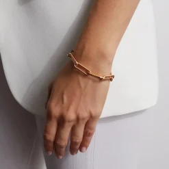 SAXON 18K ELONGATED CHAIN LINK BRACELET