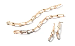 SAXON 18K ELONGATED CHAIN LINK BRACELET