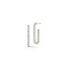 SAXON 18K ELONGATED SINGLE DIAMOND CHAIN LINK EARRINGS